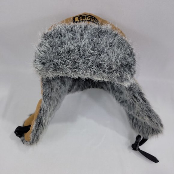 GMC Trucks Sawbuck Workwear Choko Vintage Aviator Trapper Faux Fur Winter Hat - Picture 3 of 3